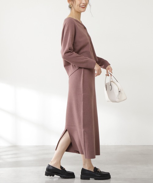 N.（N. Natural Beauty Basic）（エヌエヌナチュラルビューティーベーシック）の「◆ウォッシャブルニットカーディガンセットアップ（ワンピース・レディース・グレイッシュブルー/ナチュラル/ピンク・MEDIUM）」の13枚目の写真