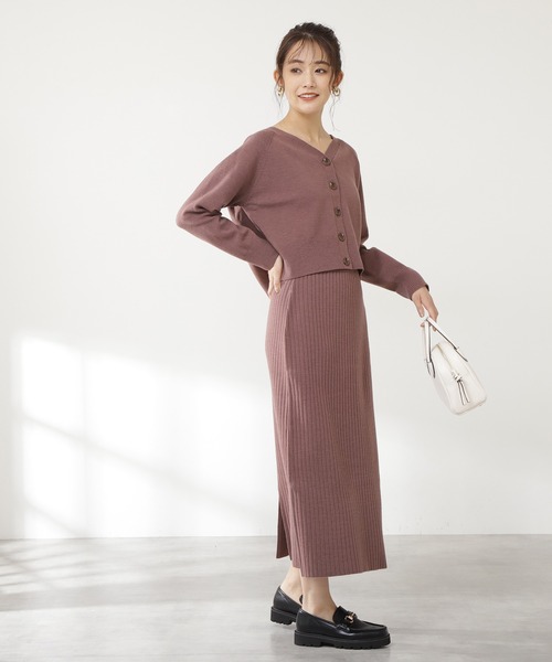 N.（N. Natural Beauty Basic）（エヌエヌナチュラルビューティーベーシック）の「◆ウォッシャブルニットカーディガンセットアップ（ワンピース・レディース・グレイッシュブルー/ナチュラル/ピンク・MEDIUM）」の10枚目の写真