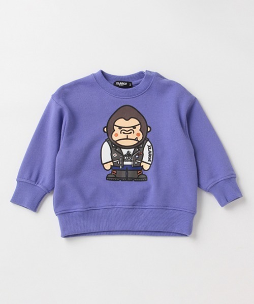 エクストララージ　キッズ ベビー　ワイドシルエットトレーナー XLARGE KIDS（エクストララージキッズ）の「パンクファニーゴリラ