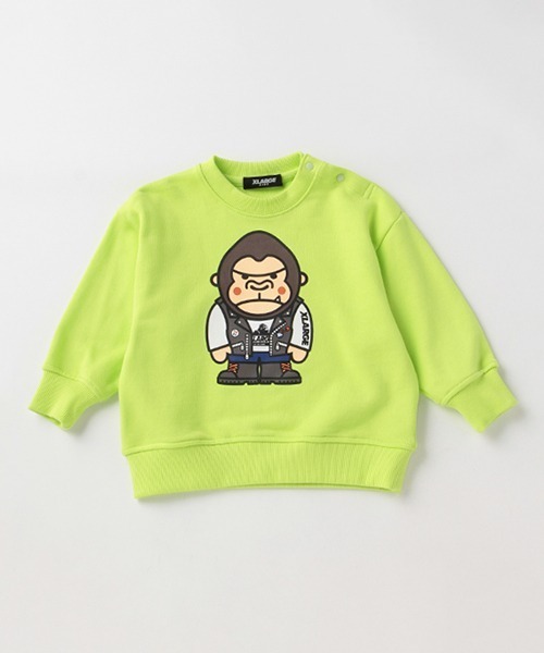 エクストララージ　キッズ ベビー　ワイドシルエットトレーナー XLARGE KIDS（エクストララージキッズ）の「パンクファニーゴリラ