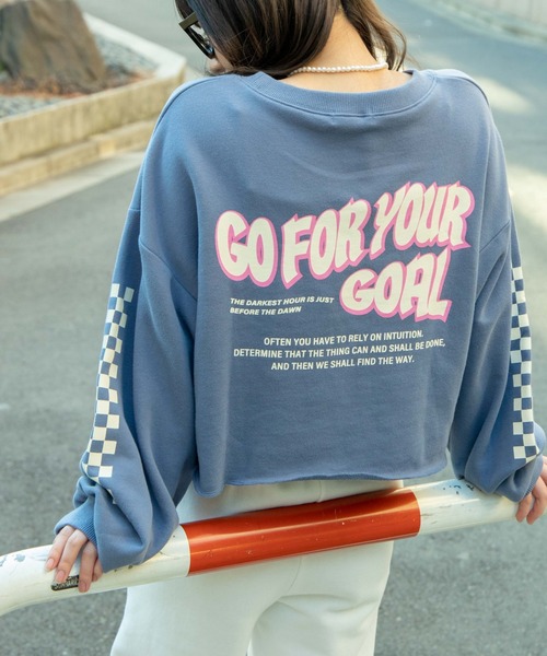 WEGO(ウィゴー)の「WEGO/グラフィックショートプルオーバー(スウェット・レディース・ブルー/ダークグリーン/ダークオレンジ/アイボリー/オートミール/ブラック/その他2/その他1/ブラック系その他/ホワイト系その他/その他3/ライトピンク・SMALL/MEDIUM)」の7枚目の写真