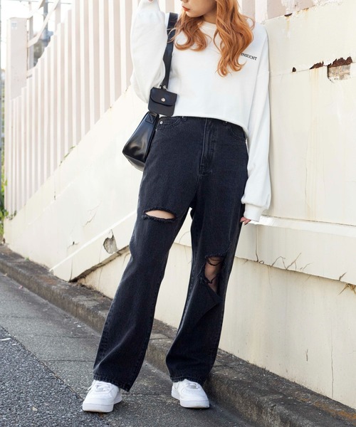 WEGO(ウィゴー)の「WEGO/グラフィックショートプルオーバー(スウェット・レディース・ブルー/ダークグリーン/ダークオレンジ/アイボリー/オートミール/ブラック/その他2/その他1/ブラック系その他/ホワイト系その他/その他3/ライトピンク・SMALL/MEDIUM)」の19枚目の写真