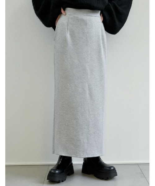 Re:EDIT（リエディ）の「[低身長サイズ有][イージーケア]ダンボールマキシナロースカート（スカート・レディース・ブラック/モカ/ブラウン/アイボリー/ベージュ/ブラウン系その他/ブラック系その他/ブルー/グリーン/オレンジ/オフホワイト/グレー・MEDIUM/LARGE/SHORT）」の6枚目の写真