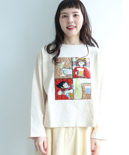 l'atelier du savon(アトリエドサボン)の「オンラインのみ会 ワッペン刺繍プルオーバー(Tシャツ/カットソー・レディース・グリーン/キナリ・FREE)」の18枚目の写真