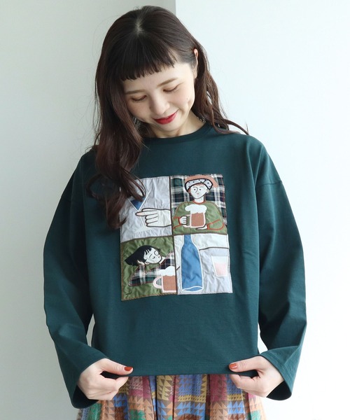 l'atelier du savon(アトリエドサボン)の「オンラインのみ会 ワッペン刺繍プルオーバー(Tシャツ/カットソー・レディース・グリーン/キナリ・FREE)」の10枚目の写真