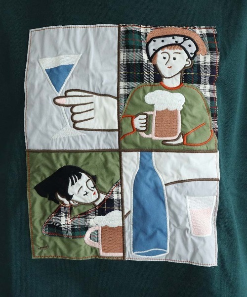 l'atelier du savon(アトリエドサボン)の「オンラインのみ会 ワッペン刺繍プルオーバー(Tシャツ/カットソー・レディース・グリーン/キナリ・FREE)」の22枚目の写真