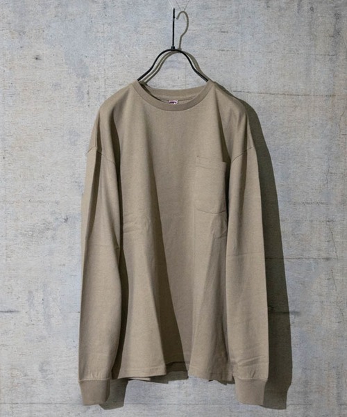 JOHN'S CLOSET（ジョンズクローゼット）の「【50】USAコットンクルーネックTシャツ（Tシャツ/カットソー・メンズ・グレー/ブラック/ダークベージュ/ホワイト/カーキ/ダークパープル・LARGE/MEDIUM）」の4枚目の写真