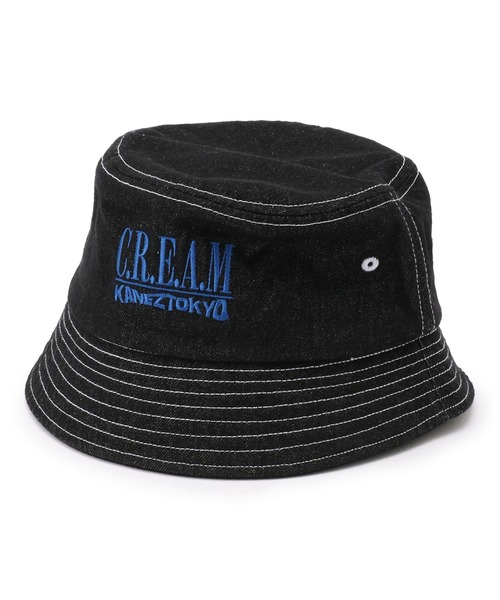 KaneZ（ケインズ）の「KaneZ/ケインズ/ロゴ刺繍デニムバケットハット/C.R.E.A.M BucketHat（ハット・メンズ・ブルー・FREE）」の2枚目の写真