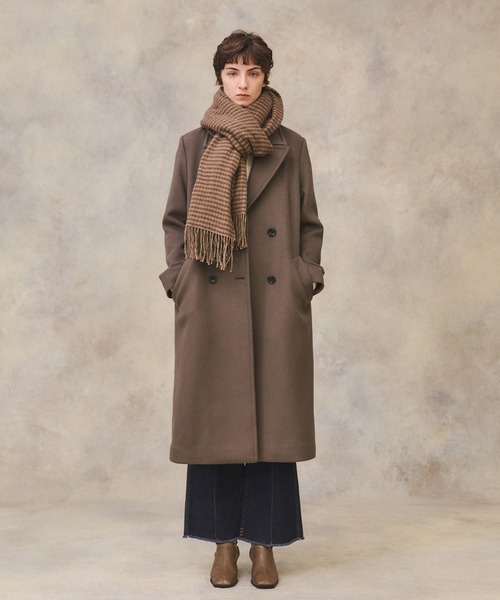 PUBLIC TOKYO（パブリックトウキョウ）の「リバーシブルチェックマフラー（マフラー・レディース・ブラウン/ブルー・FREE）」の5枚目の写真