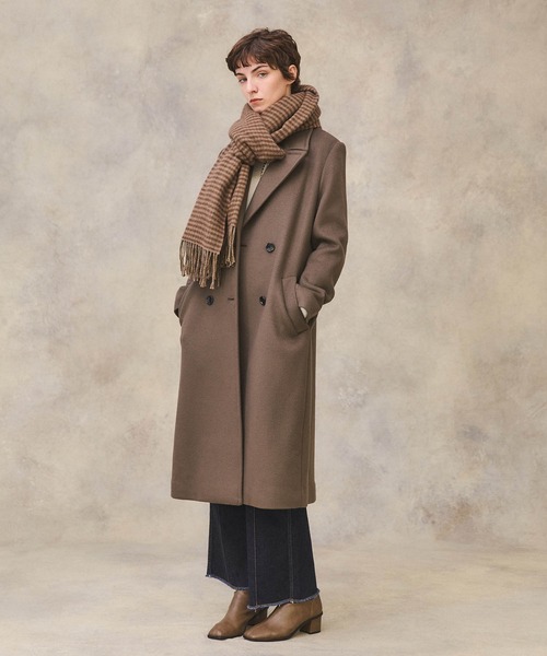 PUBLIC TOKYO（パブリックトウキョウ）の「リバーシブルチェックマフラー（マフラー・レディース・ブラウン/ブルー・FREE）」の6枚目の写真