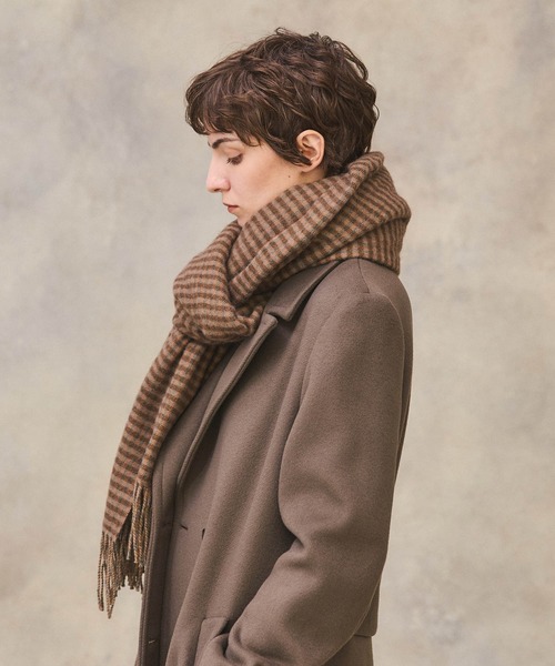 PUBLIC TOKYO（パブリックトウキョウ）の「リバーシブルチェックマフラー（マフラー・レディース・ブラウン/ブルー・FREE）」の10枚目の写真