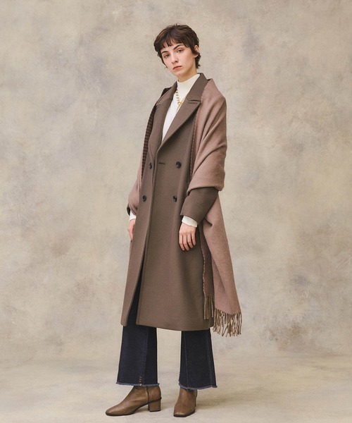 PUBLIC TOKYO（パブリックトウキョウ）の「リバーシブルチェックマフラー（マフラー・レディース・ブラウン/ブルー・FREE）」の8枚目の写真