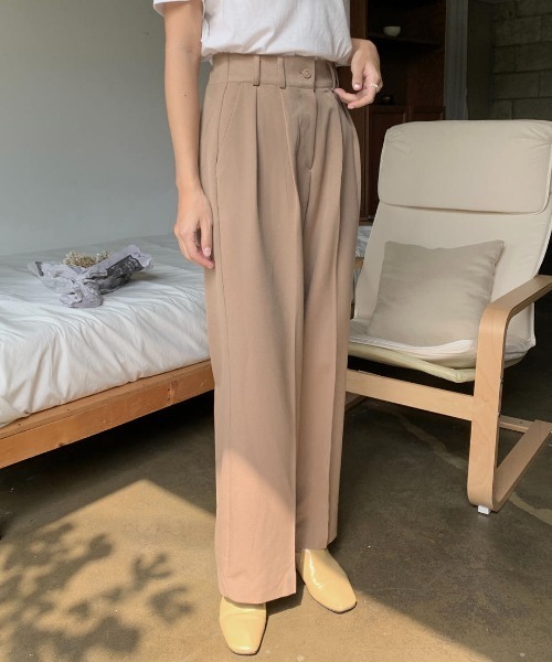 mood for a day(ムードフォーアデイ)の「biscuit set up / ジャケットアンドスラックスセットアップ(セットアップ・レディース・ベージュ・FREE)」の2枚目の写真