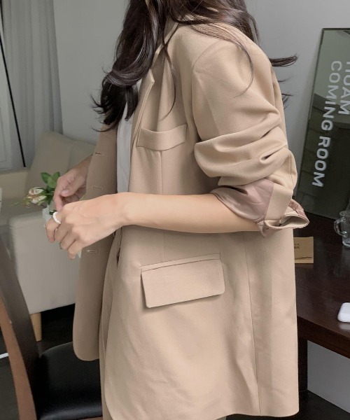 mood for a day(ムードフォーアデイ)の「biscuit set up / ジャケットアンドスラックスセットアップ(セットアップ・レディース・ベージュ・FREE)」の16枚目の写真