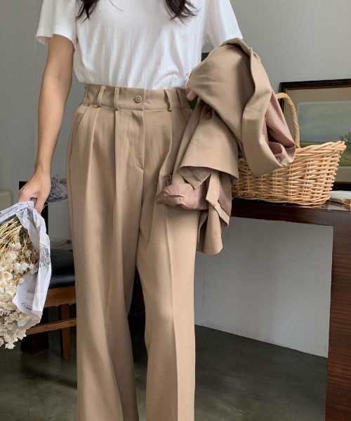mood for a day(ムードフォーアデイ)の「biscuit set up / ジャケットアンドスラックスセットアップ(セットアップ・レディース・ベージュ・FREE)」の14枚目の写真
