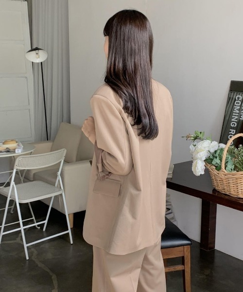 mood for a day(ムードフォーアデイ)の「biscuit set up / ジャケットアンドスラックスセットアップ(セットアップ・レディース・ベージュ・FREE)」の13枚目の写真