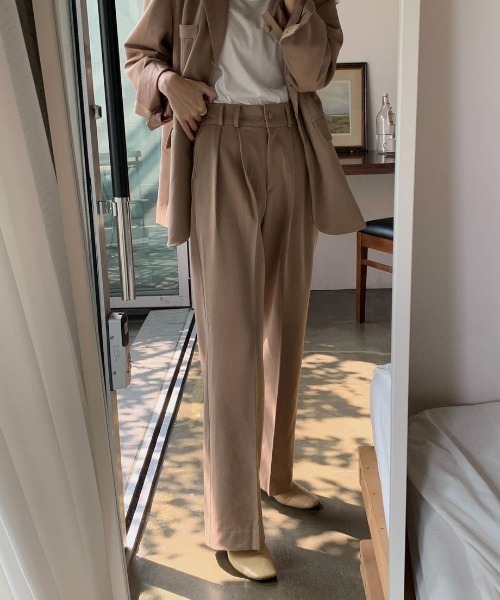 mood for a day(ムードフォーアデイ)の「biscuit set up / ジャケットアンドスラックスセットアップ(セットアップ・レディース・ベージュ・FREE)」の10枚目の写真