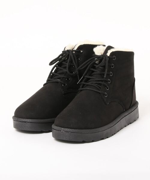 STYLEBLOCK（スタイルブロック）の「レースアップムートンブーツ（ブーツ・レディース・ブラウン/アイボリー/ブラック/グレー・36/38/40/37/39）」の3枚目の写真