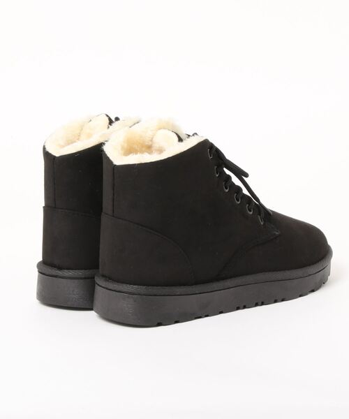 STYLEBLOCK（スタイルブロック）の「レースアップムートンブーツ（ブーツ・レディース・ブラウン/アイボリー/ブラック/グレー・36/38/40/37/39）」の6枚目の写真