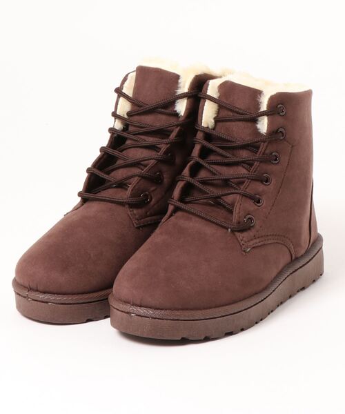 STYLEBLOCK（スタイルブロック）の「レースアップムートンブーツ（ブーツ・レディース・ブラウン/アイボリー/ブラック/グレー・36/38/40/37/39）」の7枚目の写真