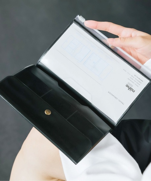 Nahe（ネーエ）の「nahe/ネーエ トラベルオーガナイザー 手帳ケース クリアケース（パスポートケース・メンズ・ホワイト/ブラック/ブルー/グリーン・FREE）」の3枚目の写真