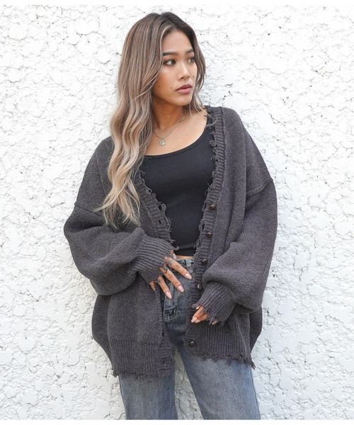 ANAP（アナップ）の「ダメージニットカーディガン（カーディガン