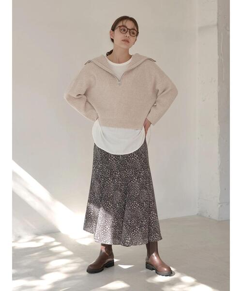 earth music&ecology(アースミュージックアンドエコロジー)の「ZIPカラーニットプルオーバー *(Tシャツ/カットソー・レディース・グレー/サックスブルー/その他8・FREE)」の22枚目の写真