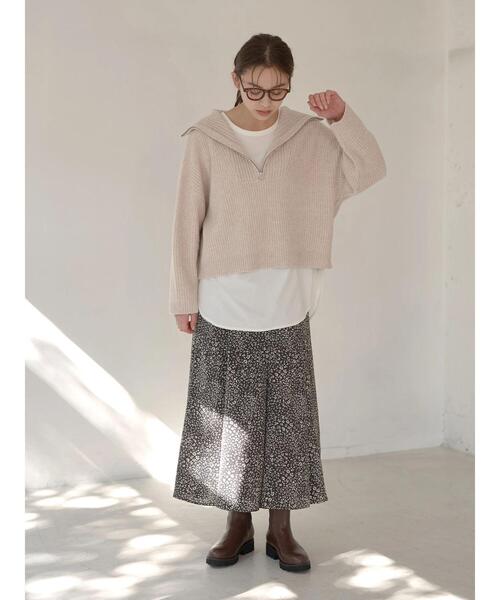 earth music&ecology(アースミュージックアンドエコロジー)の「ZIPカラーニットプルオーバー *(Tシャツ/カットソー・レディース・グレー/サックスブルー/その他8・FREE)」の21枚目の写真