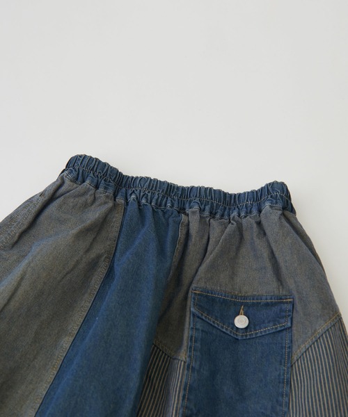 CUBE SUGAR（キューブシュガー）の「WEB限定オーバーダイロゴリメイクデニムスカート（デニムスカート・レディース・グレー/ベージュ・M）」の14枚目の写真