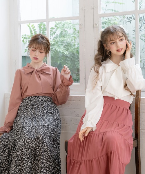 DearMyLoveRose(ディアマイラブローズ)の「ティアードロングスカート(スカート・レディース・ホワイト/チャコールグレー/ブラック/ピンク・MEDIUM/LARGE/X-LARGE/XX-LARGE)」の20枚目の写真