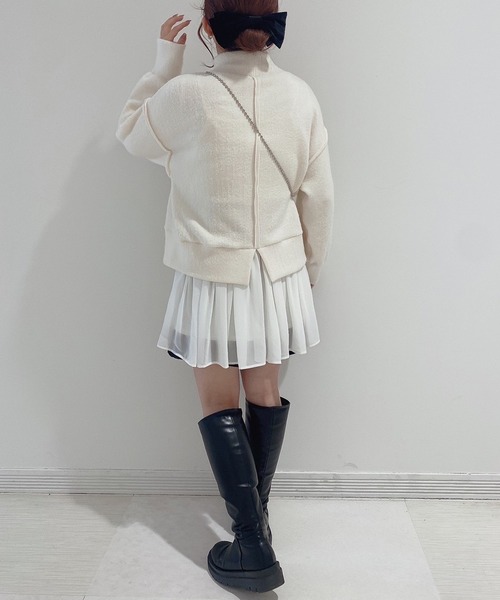 one after another NICE CLAUP(ワンアフターアナザーナイスクラップ)の「コーデのお悩み解決 2枚セットチュニック(スウェット・レディース・ブラック/ピンク/アイボリー・FREE)」の16枚目の写真