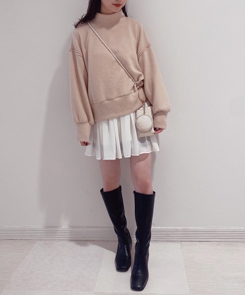 one after another NICE CLAUP(ワンアフターアナザーナイスクラップ)の「コーデのお悩み解決 2枚セットチュニック(スウェット・レディース・ブラック/ピンク/アイボリー・FREE)」の13枚目の写真