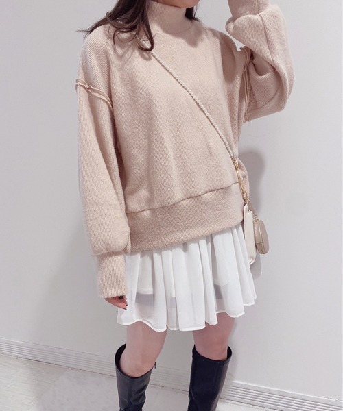 one after another NICE CLAUP(ワンアフターアナザーナイスクラップ)の「コーデのお悩み解決 2枚セットチュニック(スウェット・レディース・ブラック/ピンク/アイボリー・FREE)」の22枚目の写真