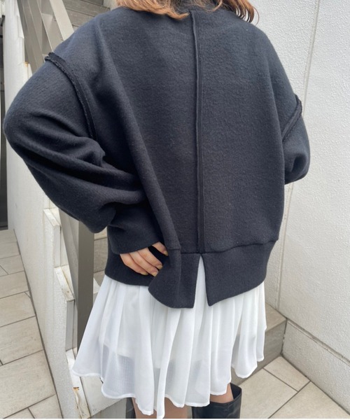 one after another NICE CLAUP(ワンアフターアナザーナイスクラップ)の「コーデのお悩み解決 2枚セットチュニック(スウェット・レディース・ブラック/ピンク/アイボリー・FREE)」の12枚目の写真