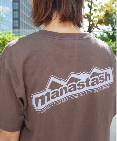 MANASTASH（マナスタッシュ）の「MANASTASH/マナスタッシュ  W's BACK LOGO TEE ウィメンズ　バックロゴTシャツ（Tシャツ/カットソー・レディース・ホワイト/チャコールグレー/スモークピンク/ラベンダー・MEDIUM）」の6枚目の写真