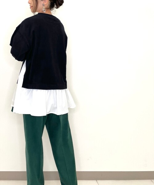 DRESKIP（ドレスキップ）の「◆触り心地に納得。裾レイヤード風（Tシャツ/カットソー・レディース・ブラック/ダークグリーン/サンドベージュ/パープル系4・03/04/02）」の8枚目の写真