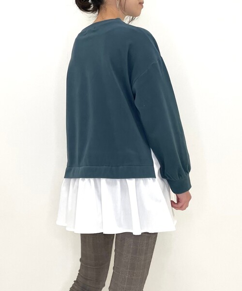 DRESKIP（ドレスキップ）の「◆触り心地に納得。裾レイヤード風（Tシャツ/カットソー・レディース・ブラック/ダークグリーン/サンドベージュ/パープル系4・03/04/02）」の15枚目の写真