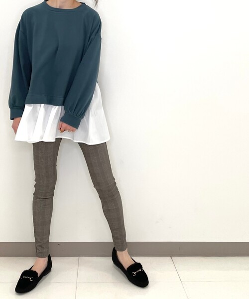 DRESKIP（ドレスキップ）の「◆触り心地に納得。裾レイヤード風（Tシャツ/カットソー・レディース・ブラック/ダークグリーン/サンドベージュ/パープル系4・03/04/02）」の17枚目の写真