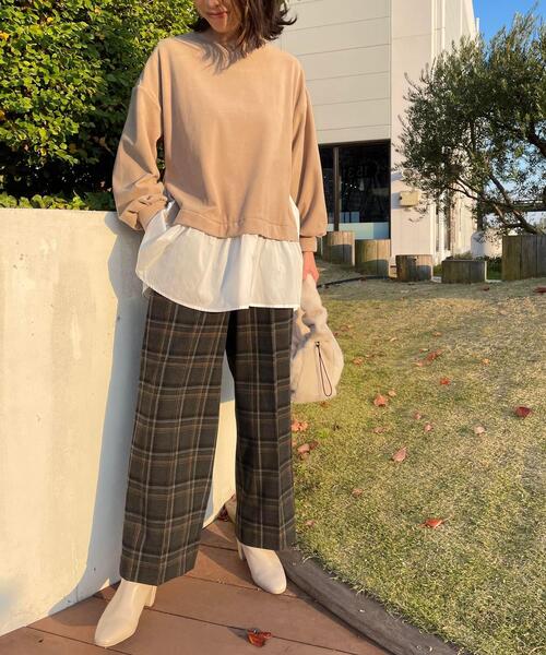 DRESKIP（ドレスキップ）の「◆触り心地に納得。裾レイヤード風（Tシャツ/カットソー・レディース・ブラック/ダークグリーン/サンドベージュ/パープル系4・03/04/02）」の22枚目の写真