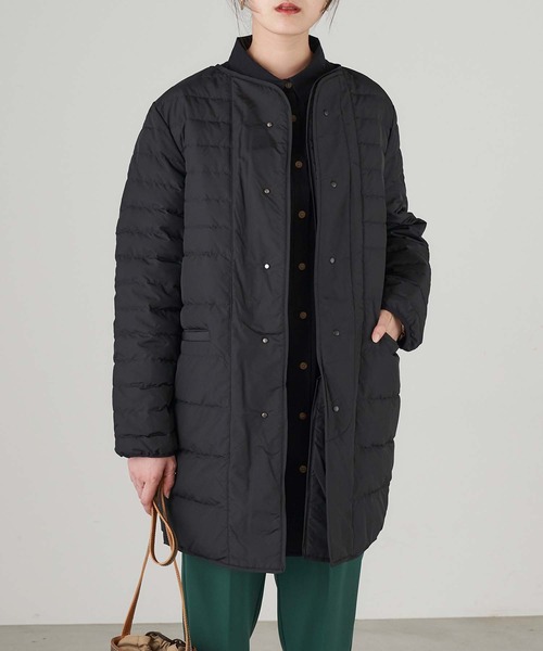 Chaco closet（チャコ クローゼット）の「2WAYリバーシブル キルティングノーカラーダウンコート（ダウンジャケット/コート・レディース・ブラック/ベージュ/グレー・FREE）」の7枚目の写真