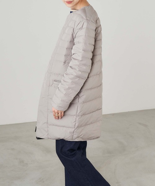 Chaco closet（チャコ クローゼット）の「2WAYリバーシブル キルティングノーカラーダウンコート（ダウンジャケット/コート・レディース・ブラック/ベージュ/グレー・FREE）」の12枚目の写真