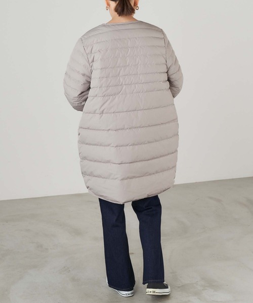 Chaco closet（チャコ クローゼット）の「2WAYリバーシブル キルティングノーカラーダウンコート（ダウンジャケット/コート・レディース・ブラック/ベージュ/グレー・FREE）」の14枚目の写真