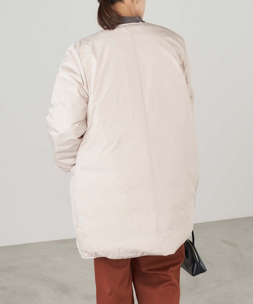 Chaco closet（チャコ クローゼット）の「2WAYリバーシブル キルティングノーカラーダウンコート（ダウンジャケット/コート・レディース・ブラック/ベージュ/グレー・FREE）」の15枚目の写真