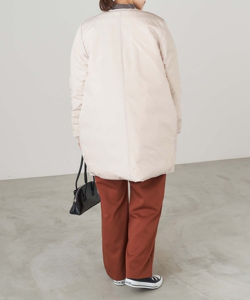 Chaco closet（チャコ クローゼット）の「2WAYリバーシブル キルティングノーカラーダウンコート（ダウンジャケット/コート・レディース・ブラック/ベージュ/グレー・FREE）」の4枚目の写真