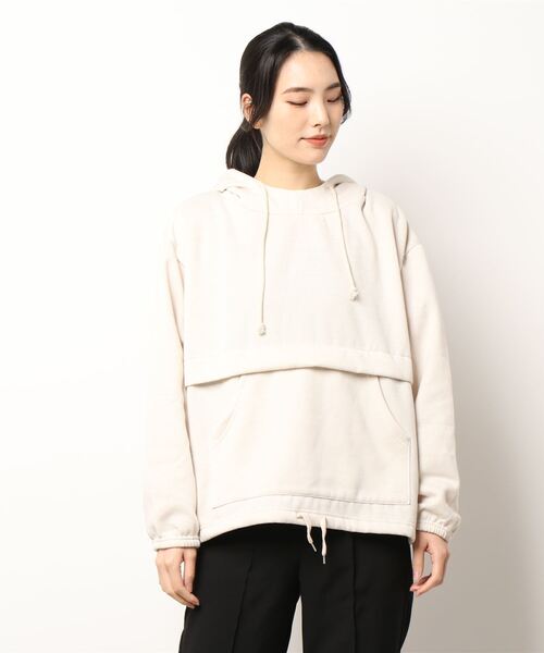 Samansa Mos2 blue（サマンサモスモスブルー）の「裏起毛パーカー（パーカー・レディース・グレー/オフホワイト/チャコール・ﾌﾘ-）」の10枚目の写真