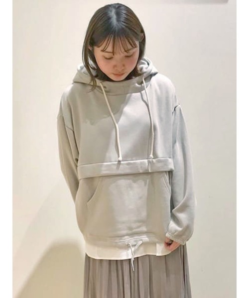 Samansa Mos2 blue（サマンサモスモスブルー）の「裏起毛パーカー（パーカー・レディース・グレー/オフホワイト/チャコール・ﾌﾘ-）」の6枚目の写真