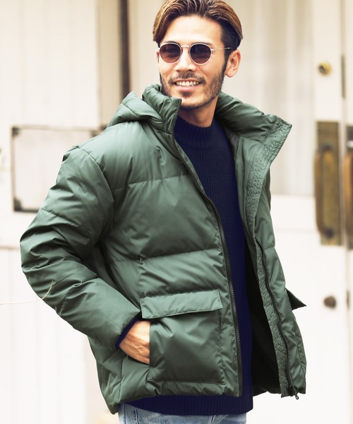 roshell（ロシェル）の「撥水加工 2WAYダウンジャケット（ダウンジャケット/コート・メンズ・ネイビー/ミックスグレー/ブラック/カーキ/グレイッシュベージュ・SMALL/MEDIUM/LARGE/X-LARGE）」の4枚目の写真