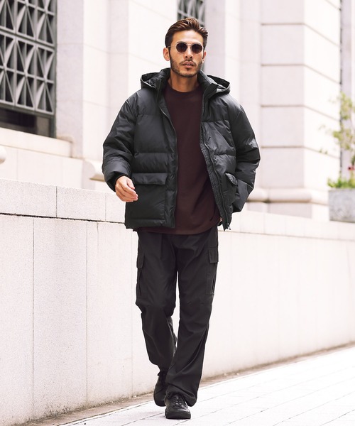 roshell（ロシェル）の「撥水加工 2WAYダウンジャケット（ダウンジャケット/コート・メンズ・ネイビー/ミックスグレー/ブラック/カーキ/グレイッシュベージュ・SMALL/MEDIUM/LARGE/X-LARGE）」の9枚目の写真