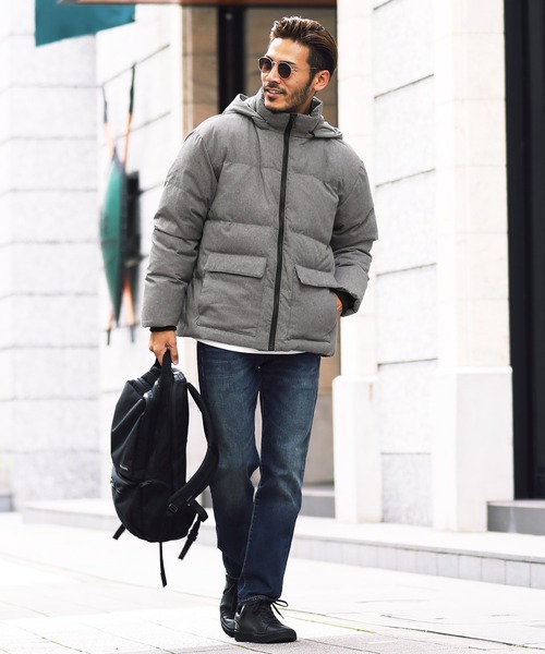 roshell（ロシェル）の「撥水加工 2WAYダウンジャケット（ダウンジャケット/コート・メンズ・ネイビー/ミックスグレー/ブラック/カーキ/グレイッシュベージュ・SMALL/MEDIUM/LARGE/X-LARGE）」の11枚目の写真