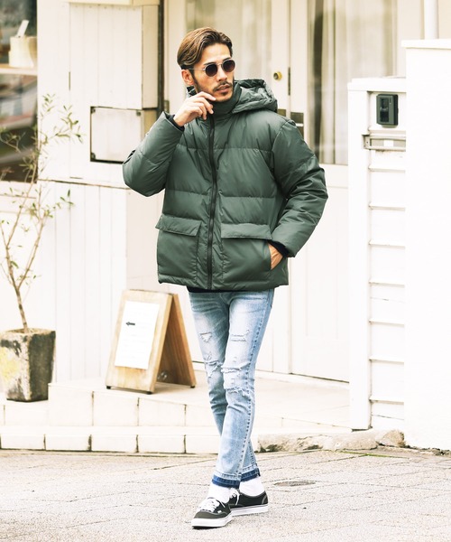 roshell（ロシェル）の「撥水加工 2WAYダウンジャケット（ダウンジャケット/コート・メンズ・ネイビー/ミックスグレー/ブラック/カーキ/グレイッシュベージュ・SMALL/MEDIUM/LARGE/X-LARGE）」の15枚目の写真